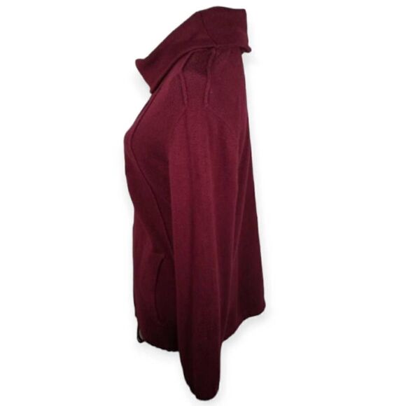CABLE & GAUGE BURGUNDY COWL-NECK PULLOVER W/POUCH POCKET SZ.M EUC. - Picture 2 of 5